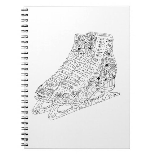 doodle figure skates Ice Skates Gift Notebook