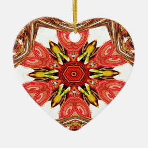 Doodle Floral Art Print Ceramic Ornament