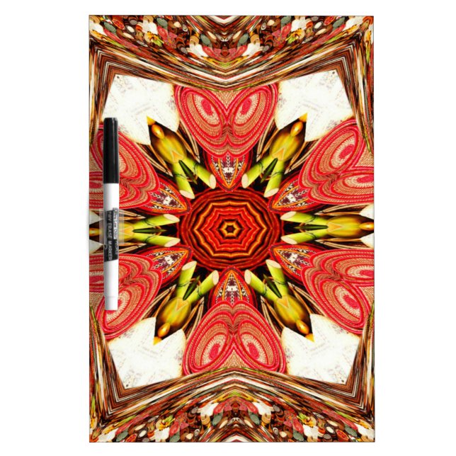 Doodle Floral Art Print Dry Erase Board (Front)