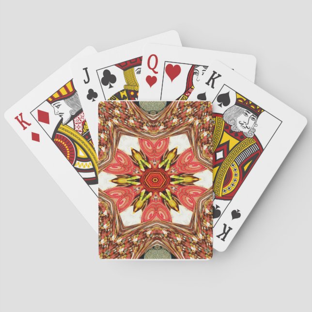 Doodle Floral Art Print Poker Cards (Back)