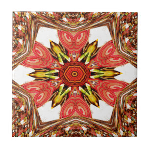 Doodle Floral Art Print Tile