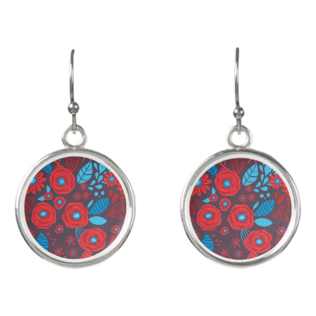 Doodle floral pattern earrings (Front)