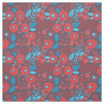 Doodle floral pattern fabric
