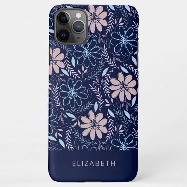 Doodle floral pattern iPhone case (Back)