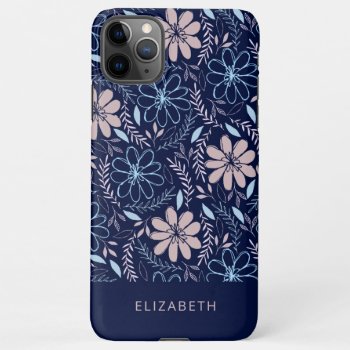 Doodle Floral Pattern Iphone 11pro Max Case by MessyTown at Zazzle