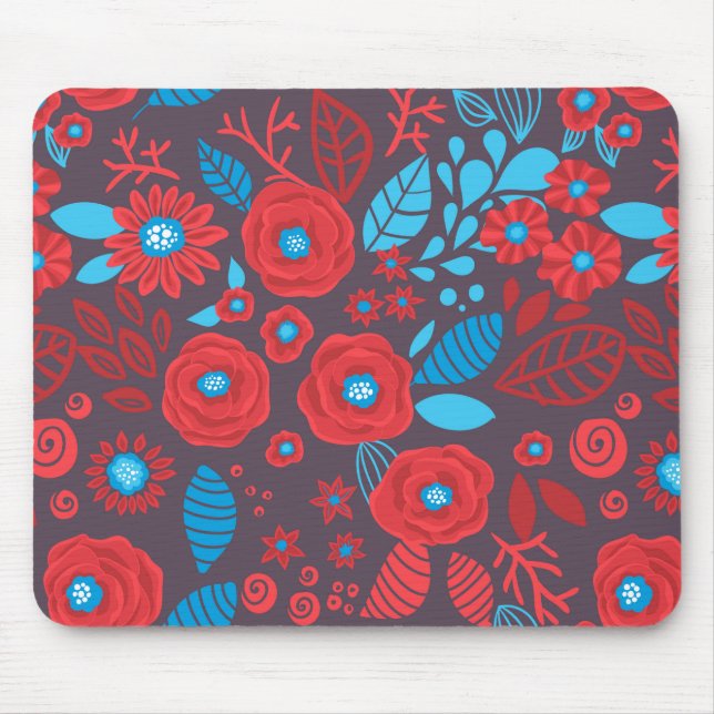 Doodle floral pattern mouse pad (Front)