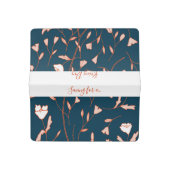 Doodle Flower_Blue Background: Custom Checkbook Cover (Open)