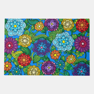 Doodle Flower Door Mat