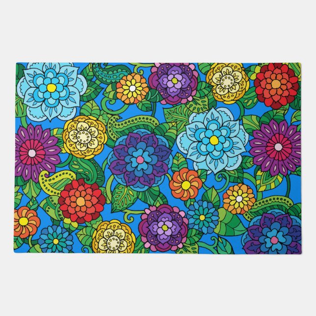 Doodle Flower Door Mat (Front)