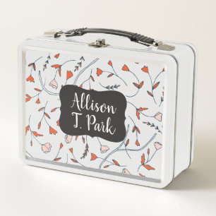 Doodle Flower - Personalized Tin Lunch Box