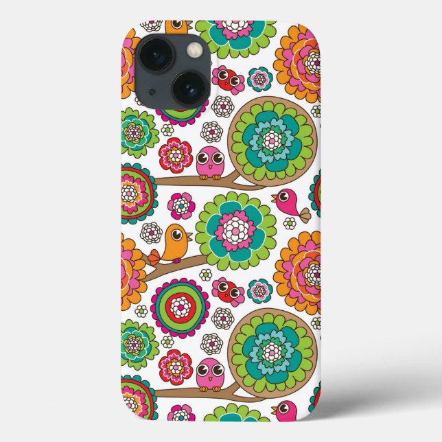 doodle flowers background pattern Case-Mate iPhone case (Back)