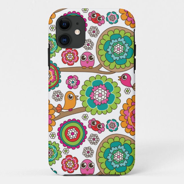 doodle flowers background pattern Case-Mate iPhone case (Back)