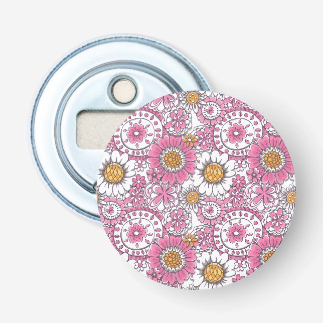 Doodle flowers bottle opener (Front)