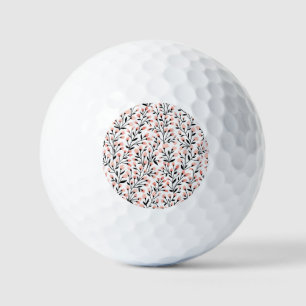 Doodle Flowers: Coral Floral Seamless. Golf Balls