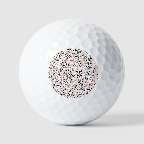Doodle Flowers Coral Floral Seamless Golf Balls