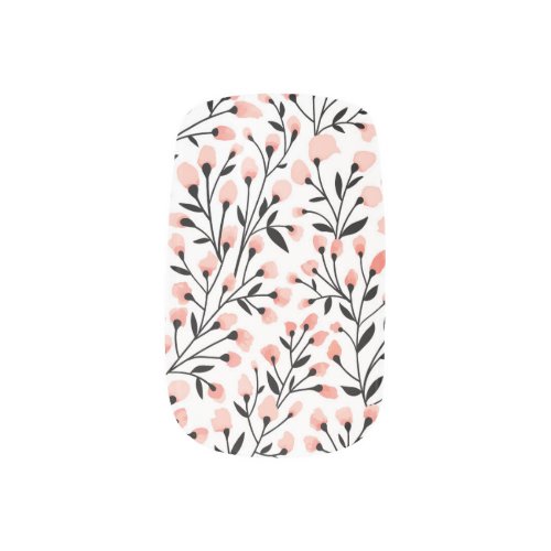 Doodle Flowers Coral Floral Seamless Minx Nail Art