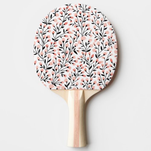 Doodle Flowers Coral Floral Seamless Ping Pong Paddle