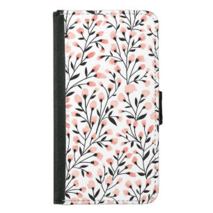 Doodle Flowers: Coral Floral Seamless. Samsung Galaxy S5 Wallet Case