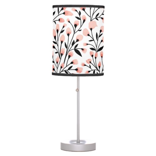 Doodle Flowers Coral Floral Seamless Table Lamp