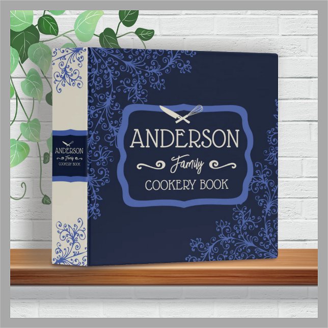 Doodle flowers floral personalized cookbook recipe 3 ring binder (Creator Uploaded)