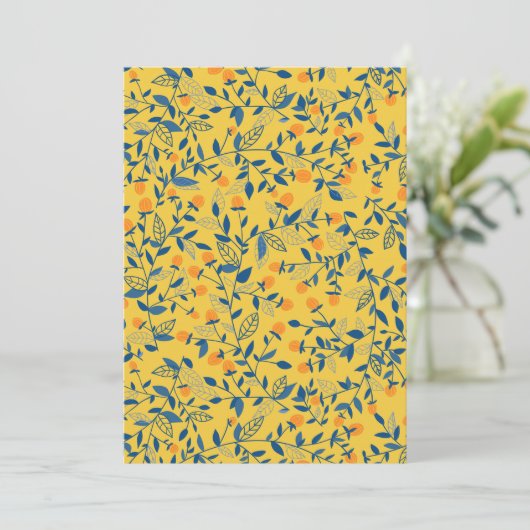 Doodle flowers in blue and yellow (Standing Front)