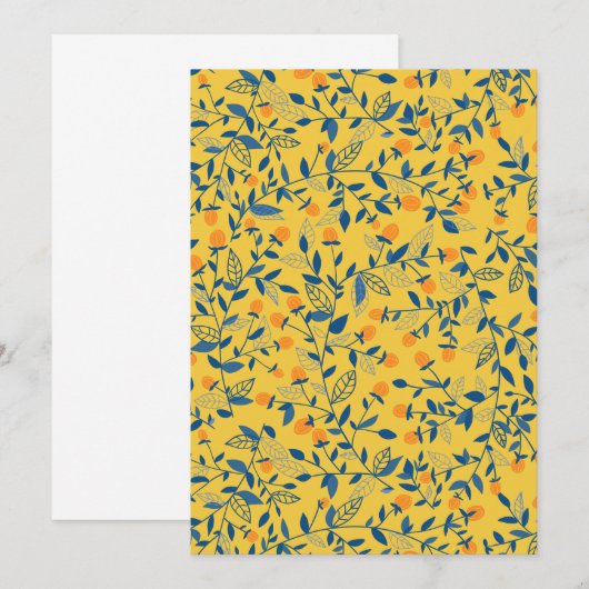 Doodle flowers in blue and yellow (Front/Back)