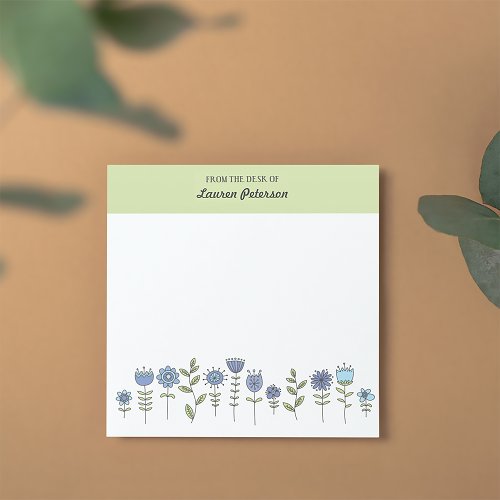Doodle Flowers Notepad Template