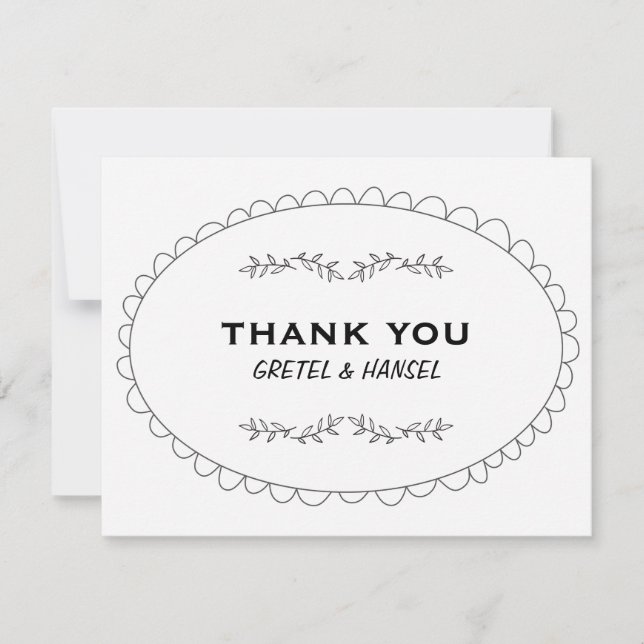 doodle frame thank you card (Front)