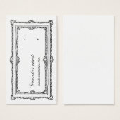 Doodle Frame White Vertical Earring Back Cards (Front & Back)