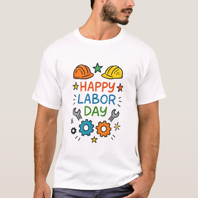 Doodle Fun Labor Day T-Shirt (Front)