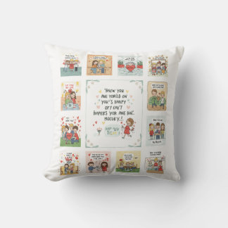 Doodle Garden of Hope: Sprouting Optimism Throw Pillow