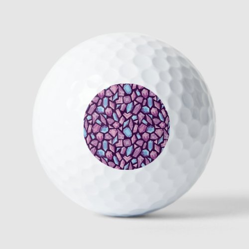 Doodle gems vintage seamless background golf balls