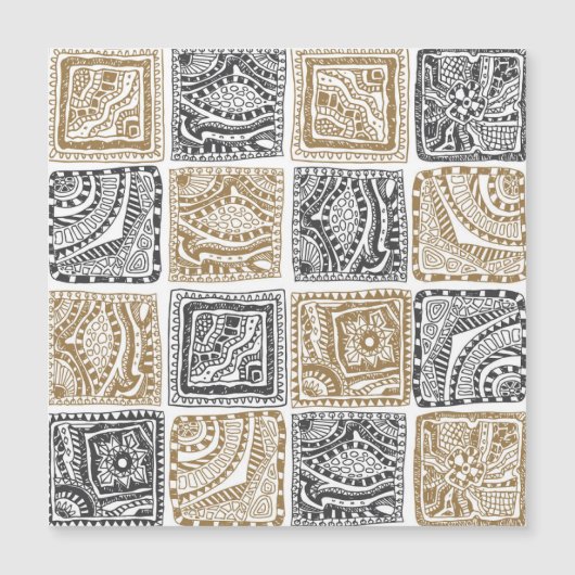 Doodle geometric, vintage abstract pattern. (Front)