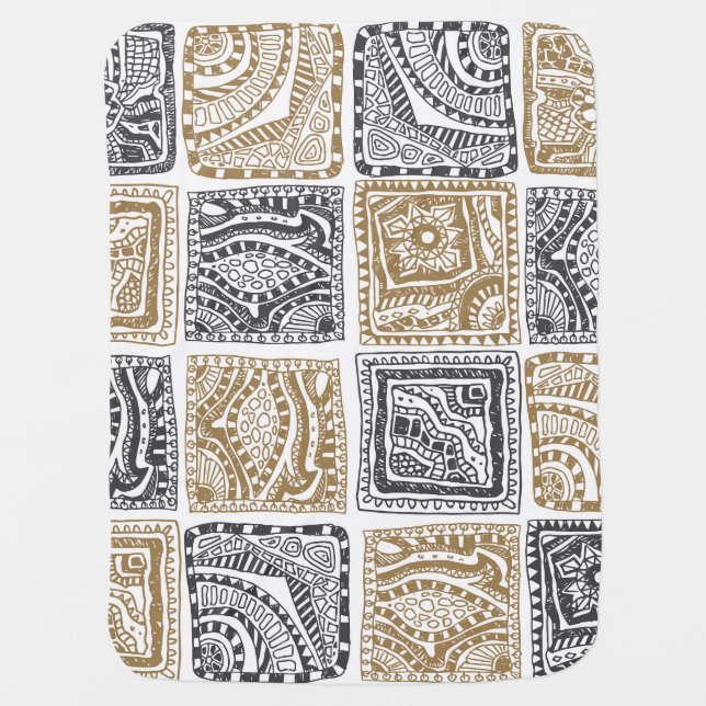 Doodle geometric, vintage abstract pattern. baby blanket (Front)