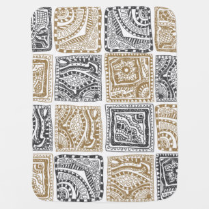 Doodle geometric, vintage abstract pattern. baby blanket