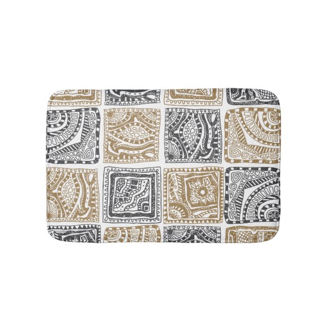 Doodle geometric, vintage abstract pattern. bath mat (Front)