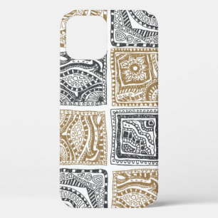 Doodle geometric, vintage abstract pattern. iPhone 12 case