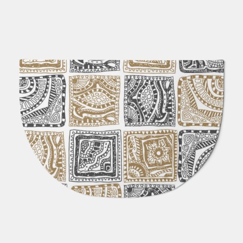 Doodle geometric vintage abstract pattern doormat