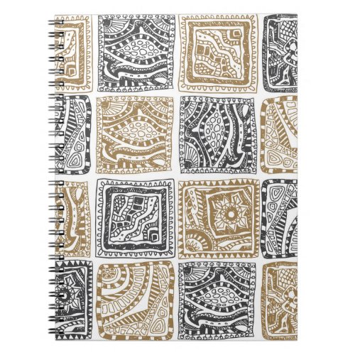 Doodle geometric vintage abstract pattern notebook