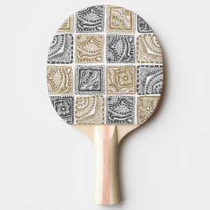 Doodle geometric, vintage abstract pattern. ping pong paddle