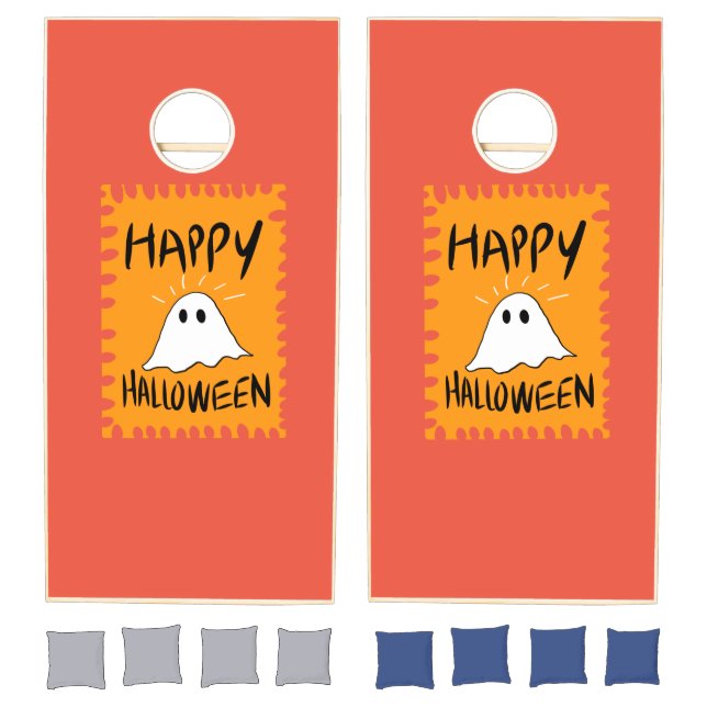 Doodle Ghost Halloween Cornhole Set (Set)