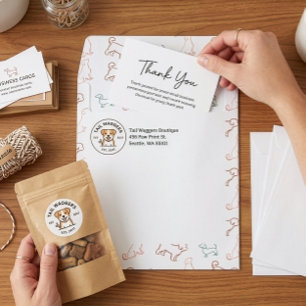 Doodle Golden Dachshund Minimalist Custom Logo Envelope Mailers