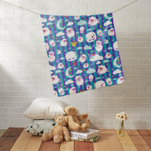 Doodle Good Night Seamless Pattern Baby Blanket
