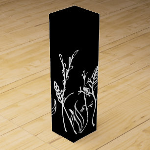 Doodle Hand-Drawn Flowers Wine Box