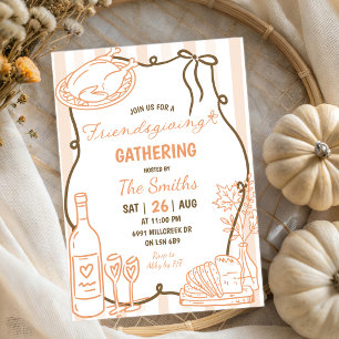 Doodle Handwritten Friendsgiving Gathering Invitation