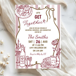 Doodle Handwritten Let's Get Together Dinner Invitation