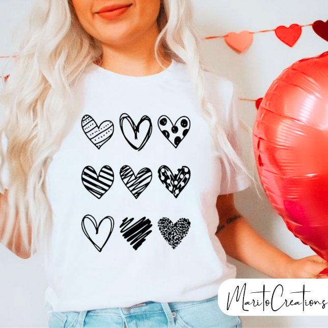 Doodle heart Cute, Valentine's Day, Unisex,  T-Shirt (Creator Uploaded)