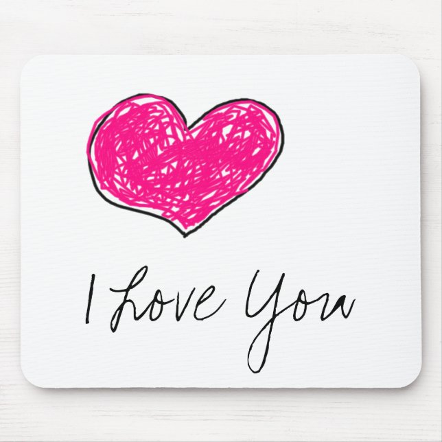 Doodle Heart Mouse Pad (Front)