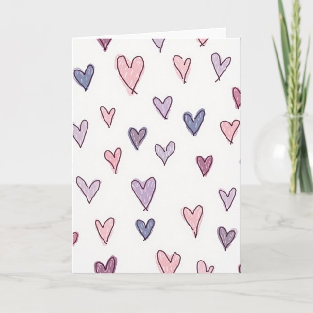 Doodle Heart Pattern Card (Front)