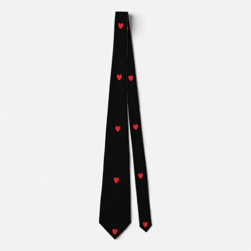 Doodle Heart Patterns Red Black Custom Colors Gift Neck Tie